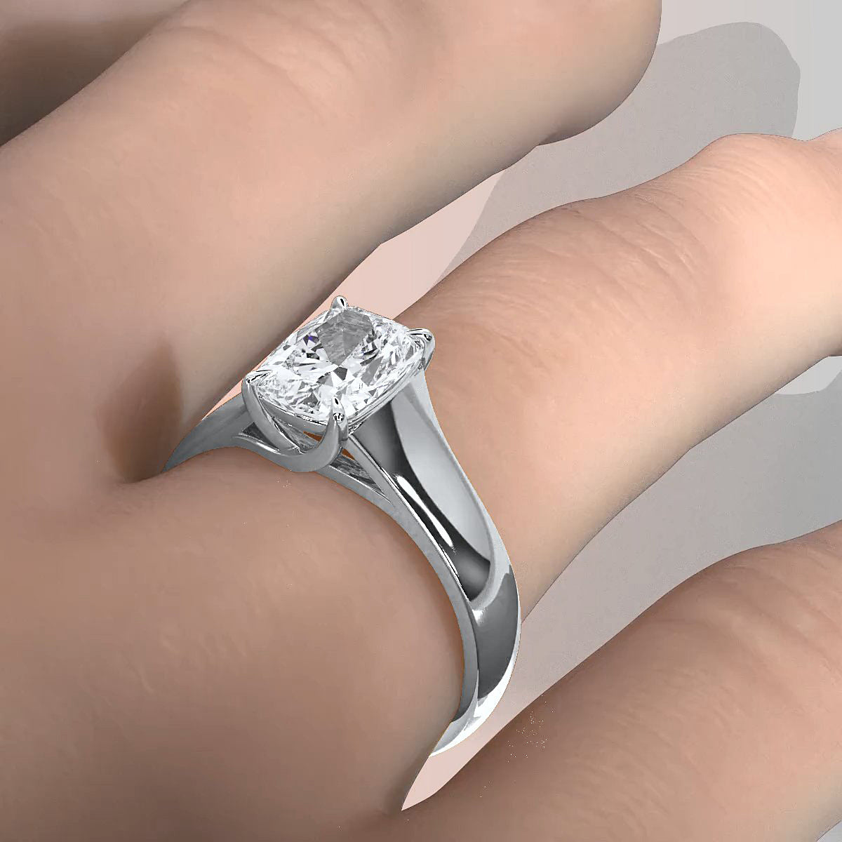 5g Trellis Solitaire Lab Grown Diamond IGI Certified Engagement 5.5mm Ring 1.00 Ctw.